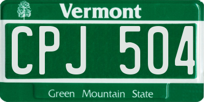 VT license plate CPJ504