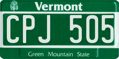 VT license plate CPJ505