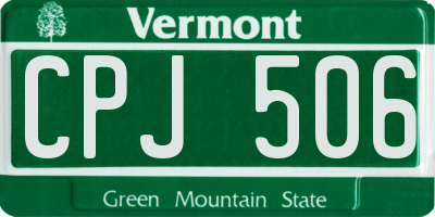 VT license plate CPJ506