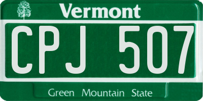 VT license plate CPJ507