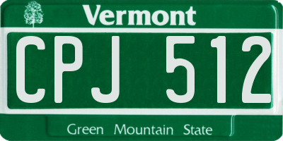 VT license plate CPJ512