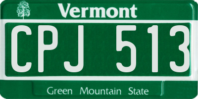 VT license plate CPJ513