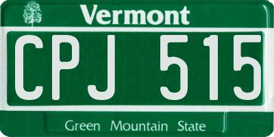 VT license plate CPJ515