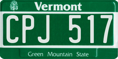 VT license plate CPJ517