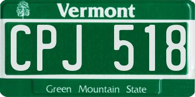 VT license plate CPJ518