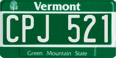 VT license plate CPJ521