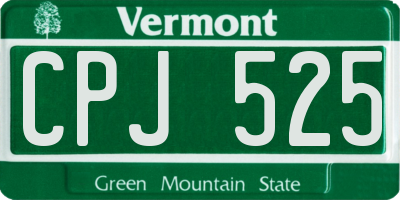 VT license plate CPJ525