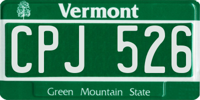 VT license plate CPJ526