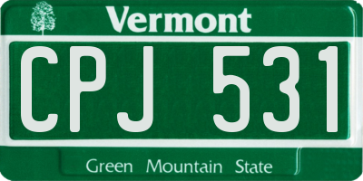 VT license plate CPJ531