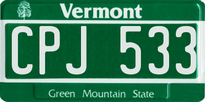VT license plate CPJ533
