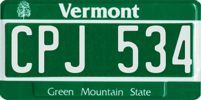 VT license plate CPJ534