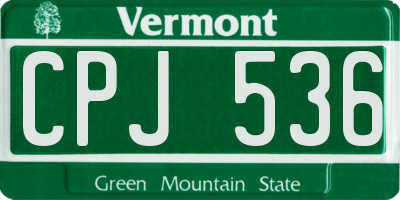 VT license plate CPJ536