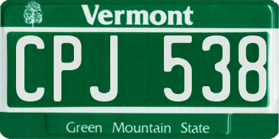 VT license plate CPJ538