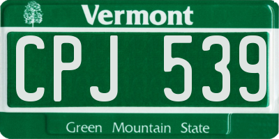 VT license plate CPJ539
