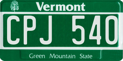 VT license plate CPJ540