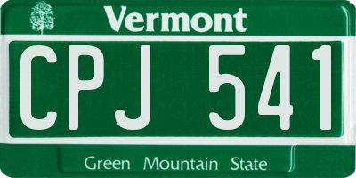 VT license plate CPJ541