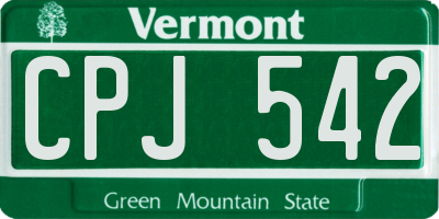 VT license plate CPJ542