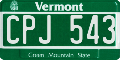 VT license plate CPJ543