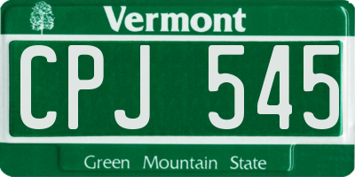 VT license plate CPJ545