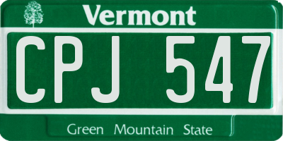 VT license plate CPJ547