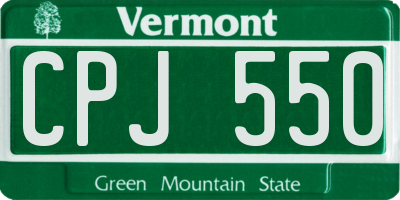 VT license plate CPJ550