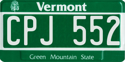 VT license plate CPJ552