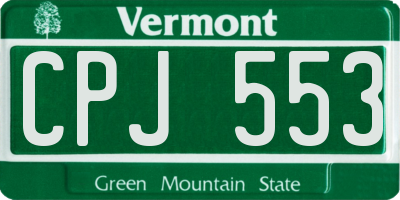 VT license plate CPJ553