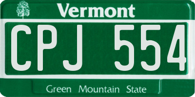 VT license plate CPJ554