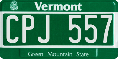 VT license plate CPJ557
