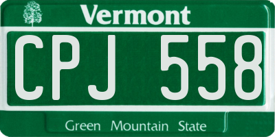 VT license plate CPJ558