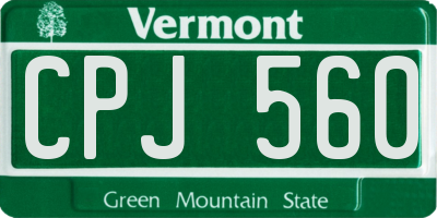 VT license plate CPJ560