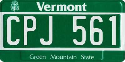 VT license plate CPJ561