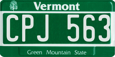 VT license plate CPJ563