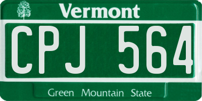 VT license plate CPJ564