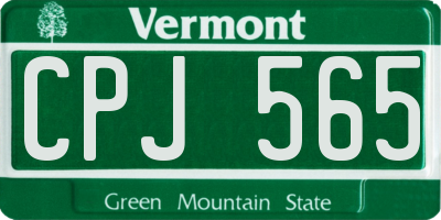 VT license plate CPJ565