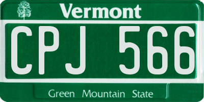 VT license plate CPJ566