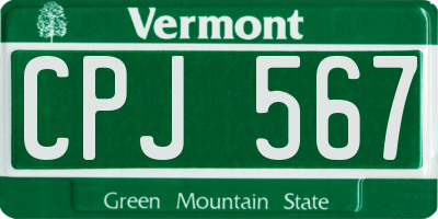 VT license plate CPJ567