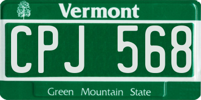 VT license plate CPJ568