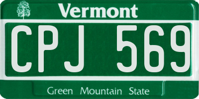 VT license plate CPJ569