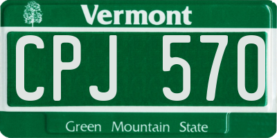 VT license plate CPJ570
