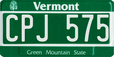 VT license plate CPJ575