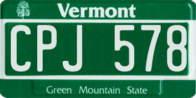VT license plate CPJ578