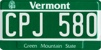 VT license plate CPJ580