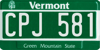 VT license plate CPJ581
