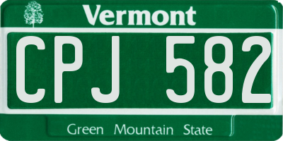 VT license plate CPJ582