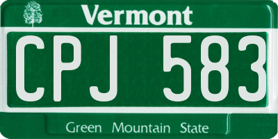 VT license plate CPJ583