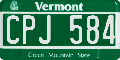 VT license plate CPJ584