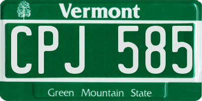 VT license plate CPJ585