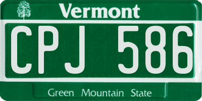 VT license plate CPJ586