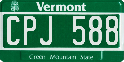 VT license plate CPJ588